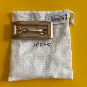 J Crew Rectangle Barrette In Brushed Metal